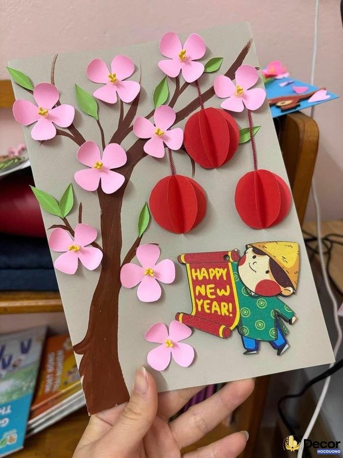 trang trí thiệp tết handmade