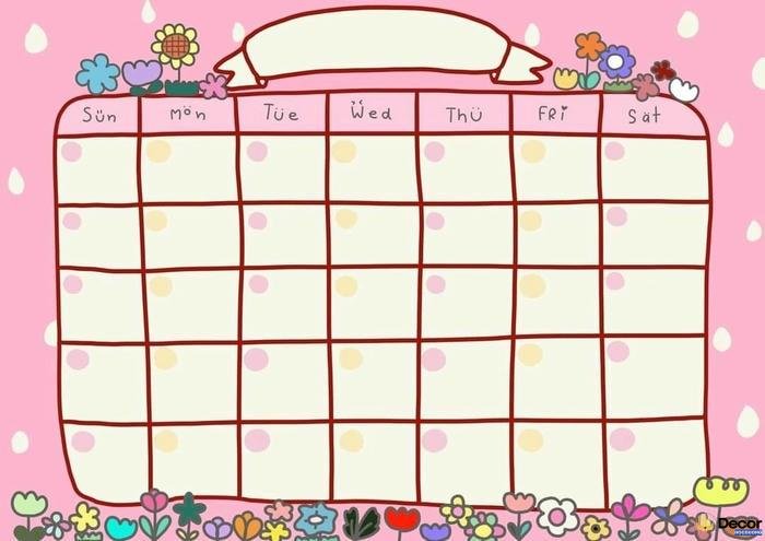 trang trí thời khóa biểu cấp 2 bằng tiếng anh