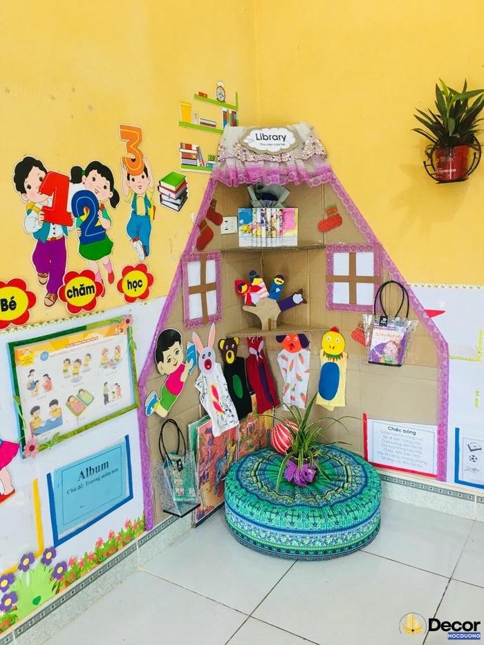 trang trí thư viện góc lớp
