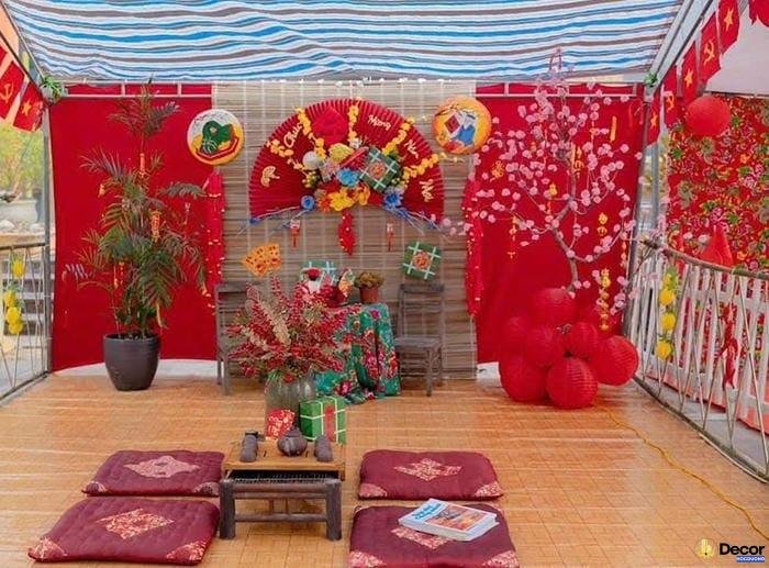 trang trí tiểu cảnh tết cho văn phòng