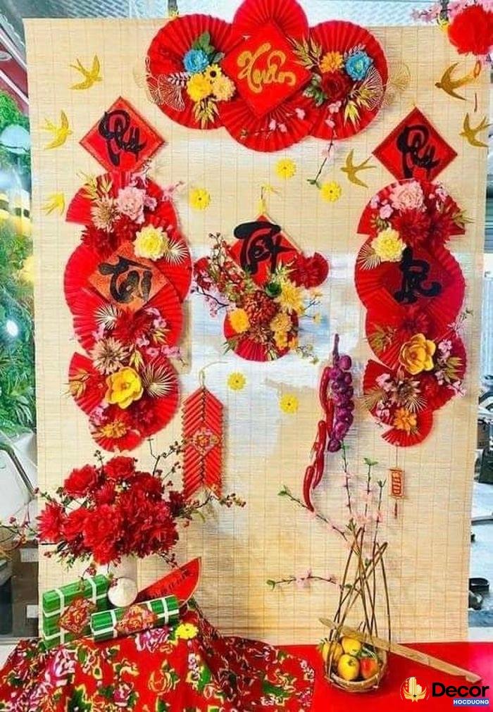 trang trí tiểu cảnh tết rực rỡ