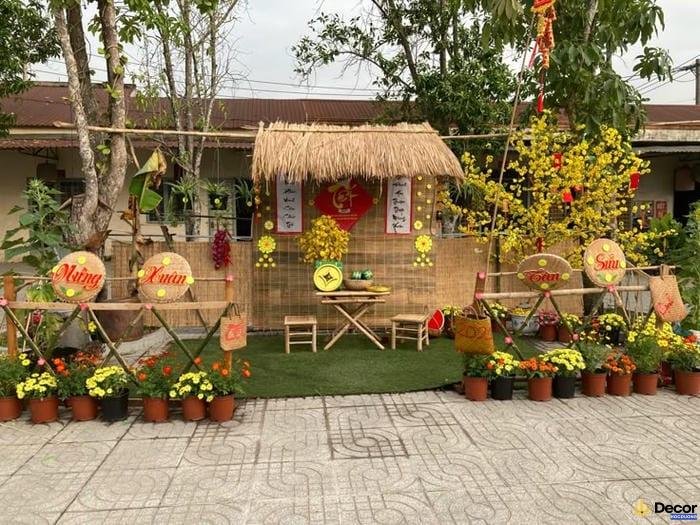 trang trí tiểu cảnh tết xưa đơn giản