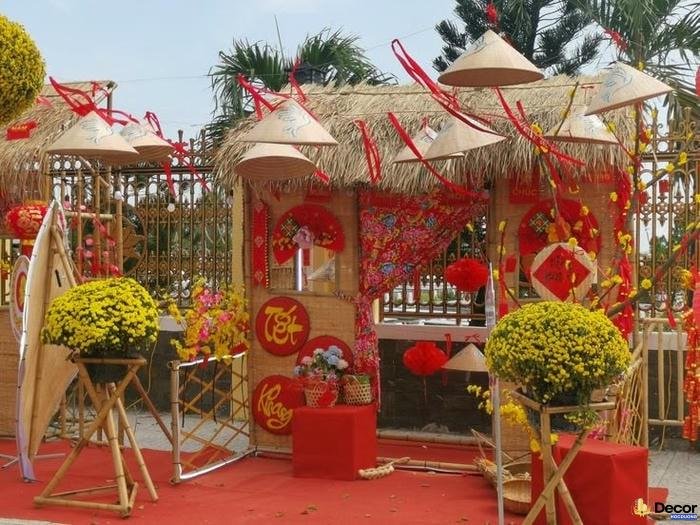 trang trí tiểu cảnh tết xưa với bánh chưng