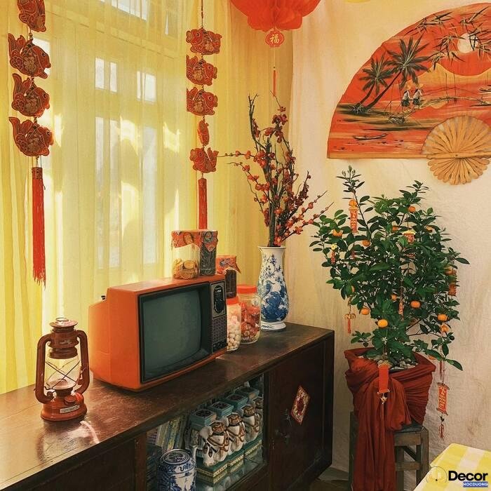 trang trí tiểu cảnh tết xưa xinh nhất