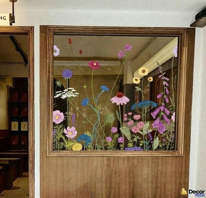 trang trí windows display hoa nhí