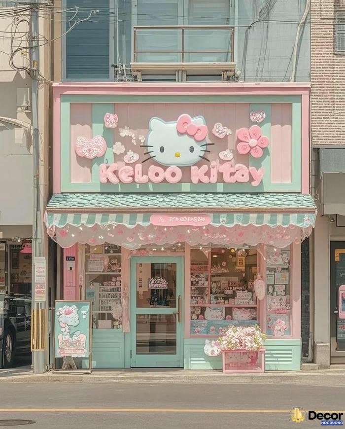 trang trí windows display mèo kity