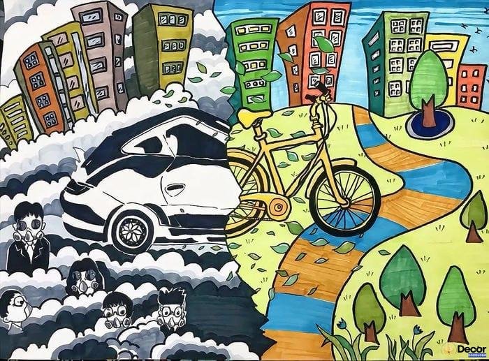 tranh a3 bảo vệ môi trường ấn tượng