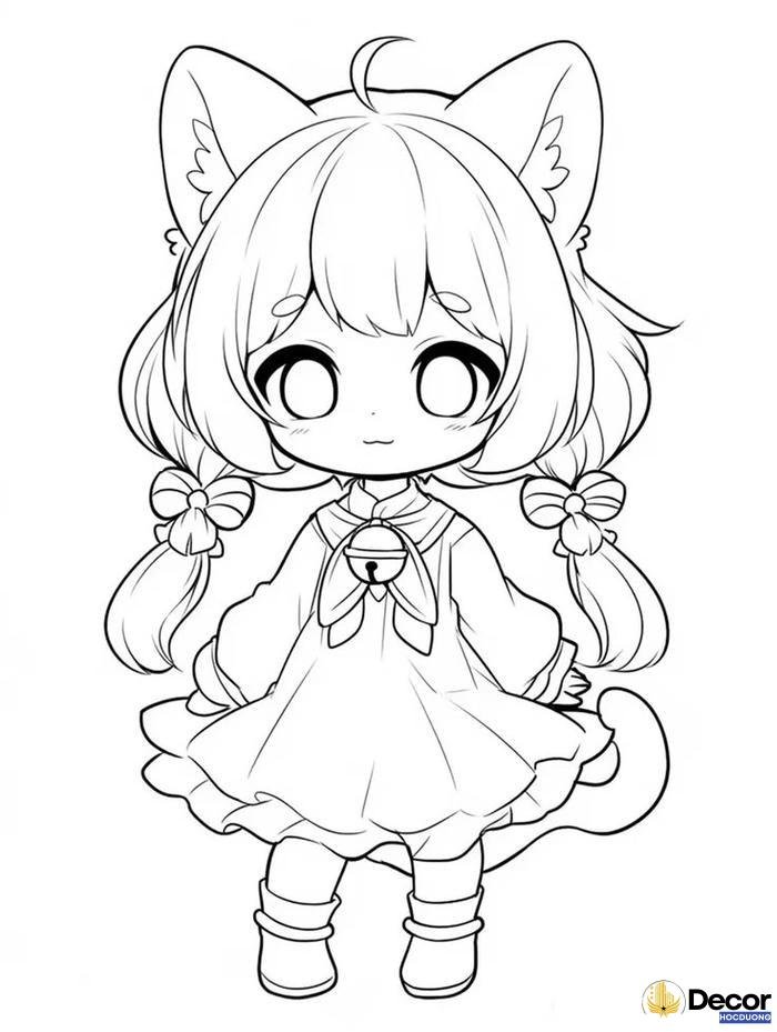 tranh tô màu chibi kute ấn tượng