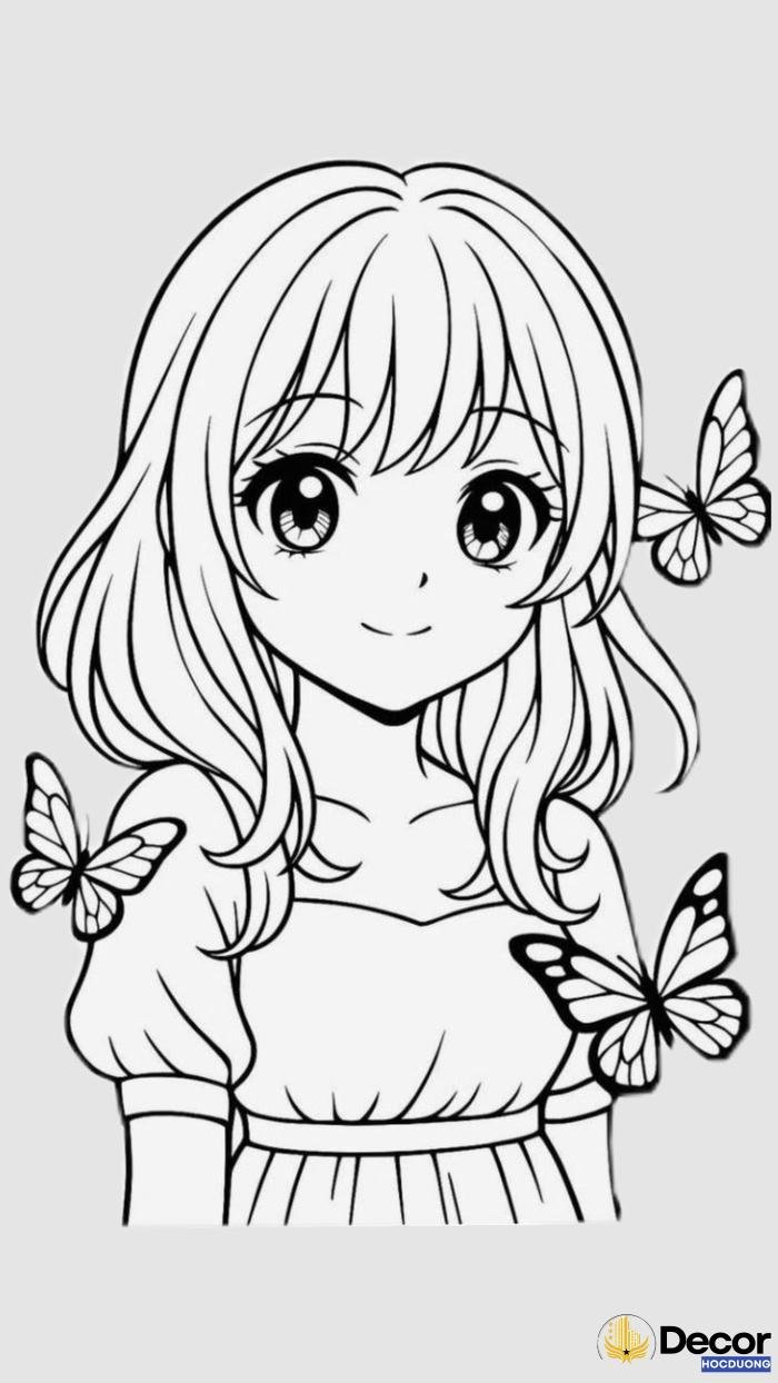 tranh tô màu chibi kute cơ bản