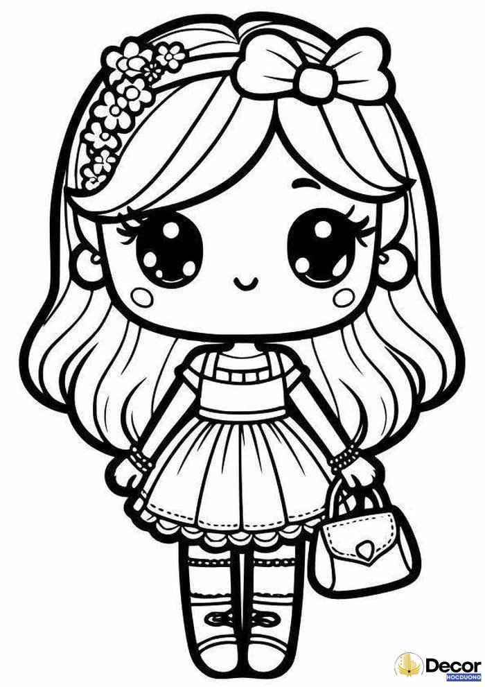 tranh tô màu chibi kute dễ thương