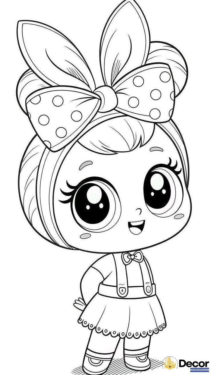 tranh tô màu chibi kute dễ thương