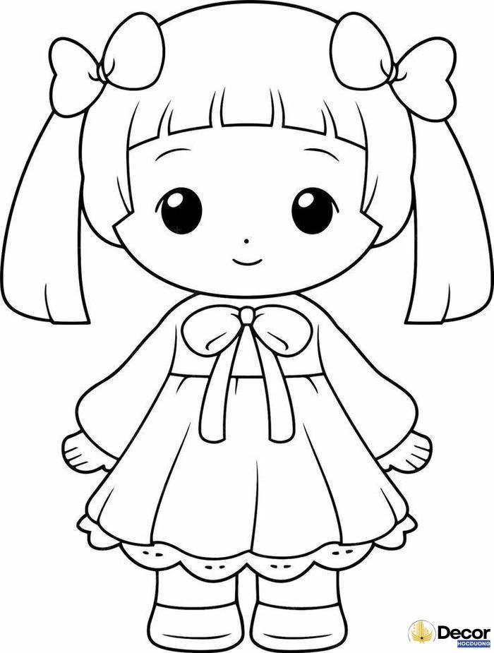 tranh tô màu chibi kute đẹp