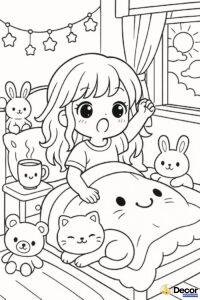 tranh tô màu chibi kute hd