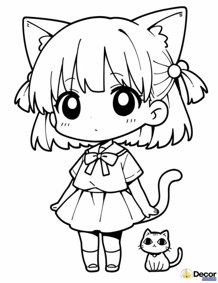 tranh tô màu chibi kute nổi bật