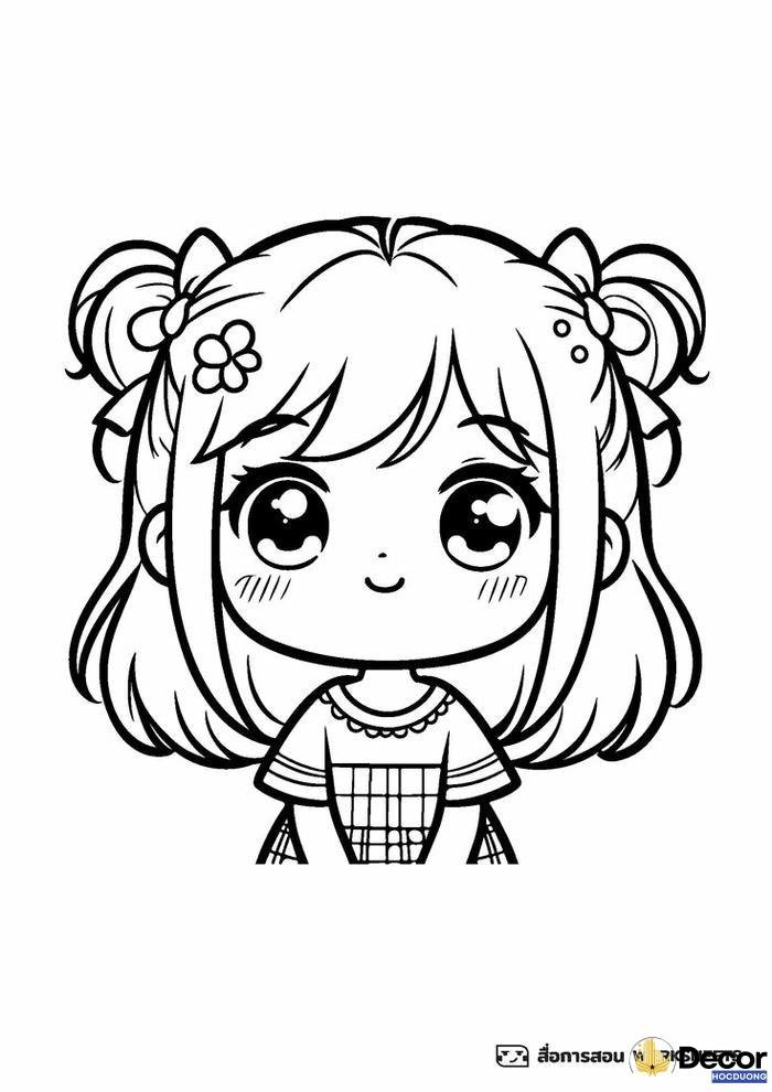 tranh tô màu chibi kute tinh tế
