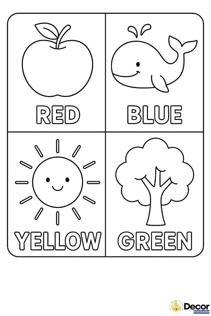 tranh tô màu cho bé mầm non đáng yêu