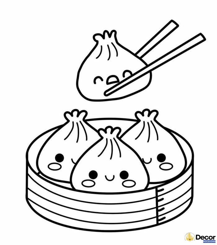 tranh tô màu đồ ăn kute đẹp