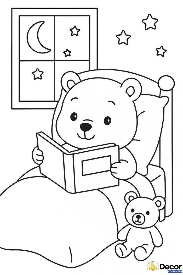 tranh tô màu động vật dễ thương