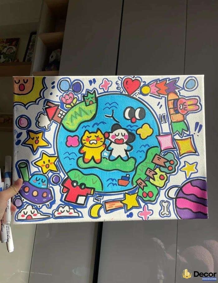 tranh vẽ a3 bảo vệ môi trường màu sắc