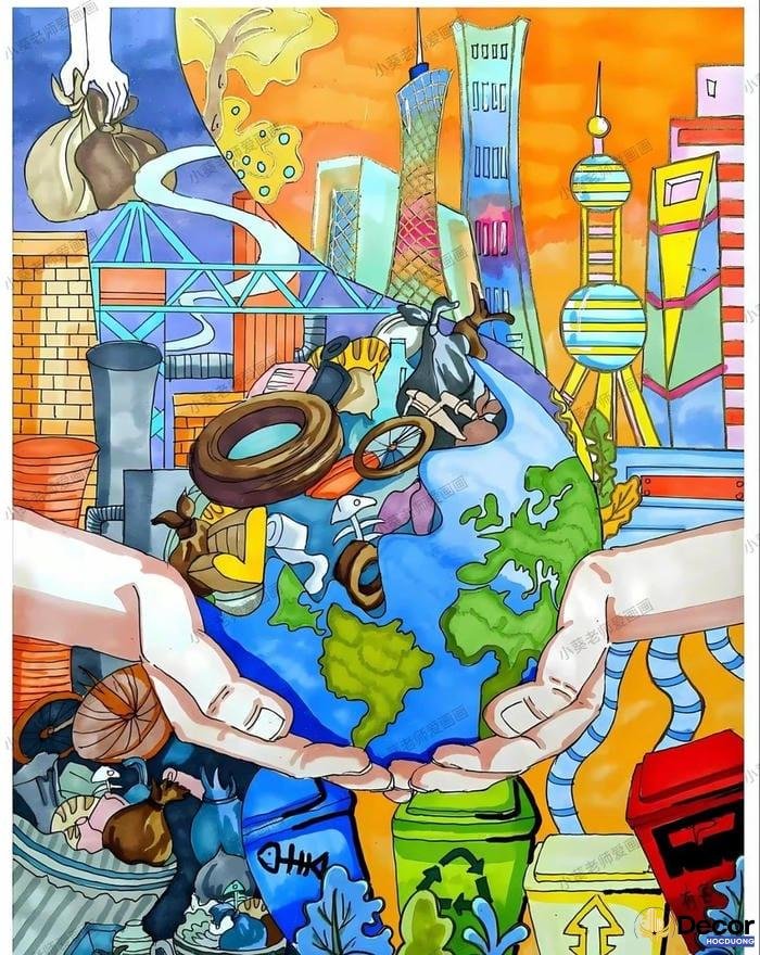 tranh vẽ bảo vệ môi trường học sinh