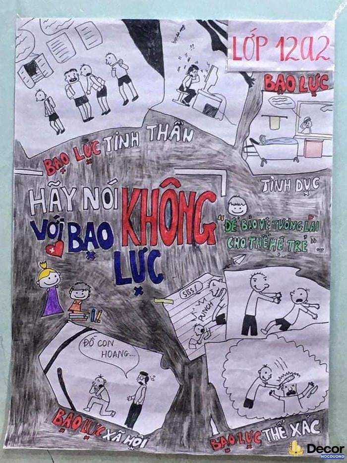tranh vẽ nhận thức về bạo lực học đường