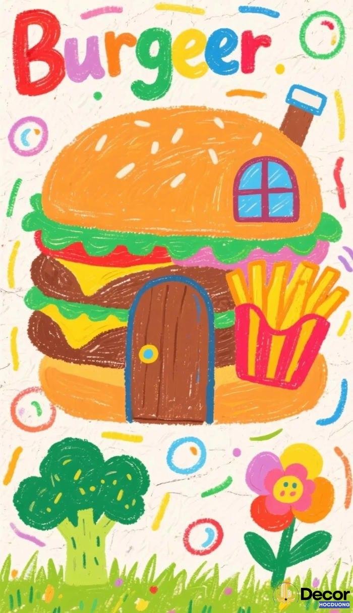 tranh vẽ ý tưởng trẻ thơ chủ đề thiên nhiên