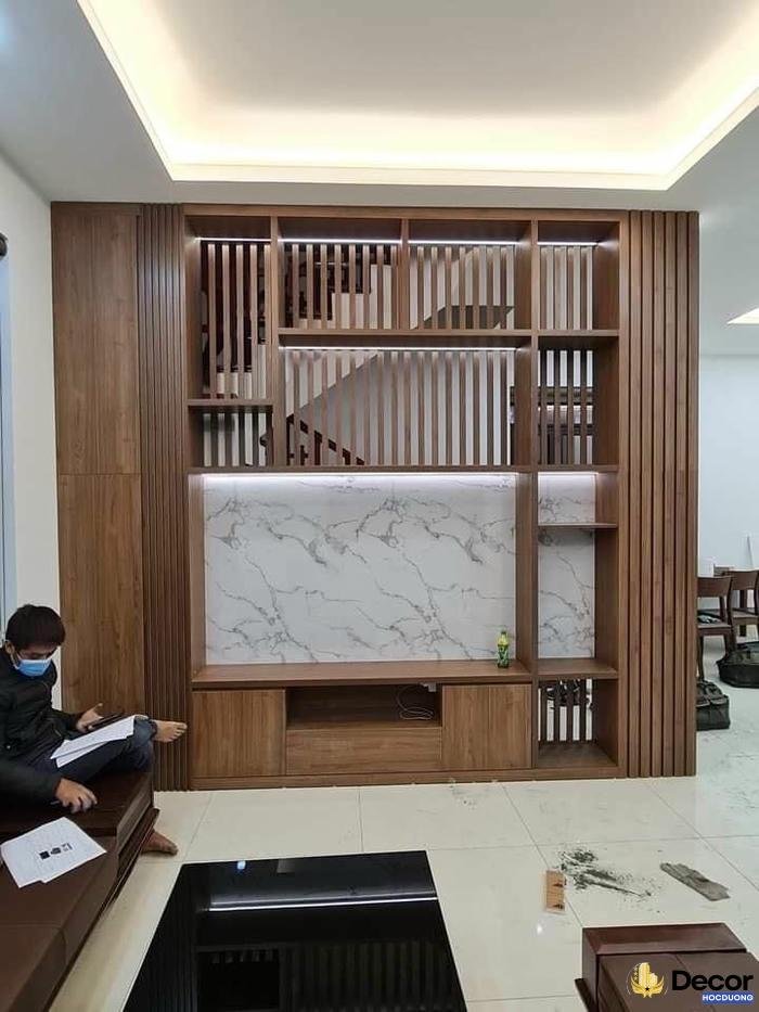 vách ngăn trang trí phòng khách cnc
