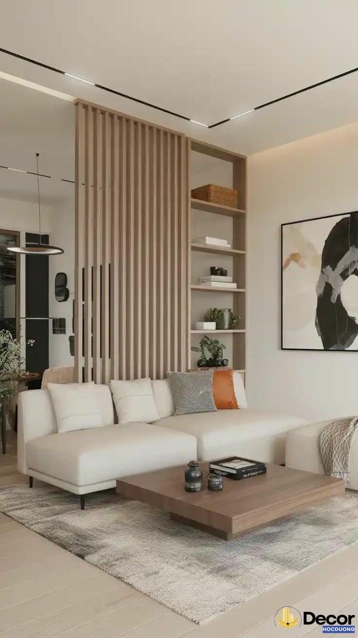 vách ngăn trang trí phòng khách đẹp