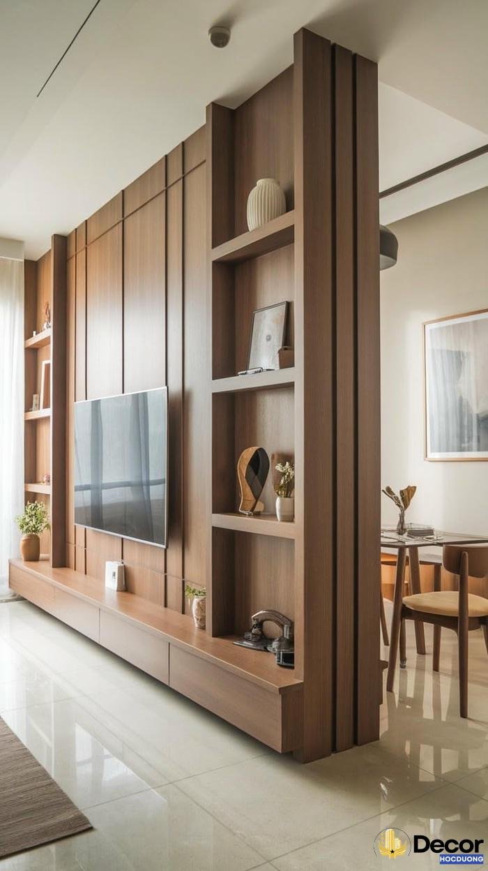 vách ngăn trang trí phòng khách tinh tế
