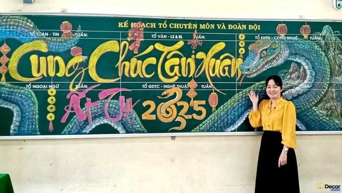 vẽ bảng trang trí Tết ấn tượng