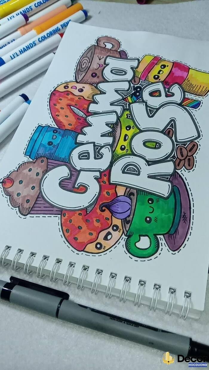 vẽ chữ trang trí cực nghệ