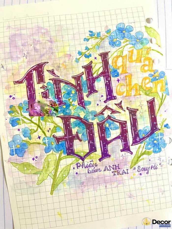 vẽ chữ trang trí dễ vẽ