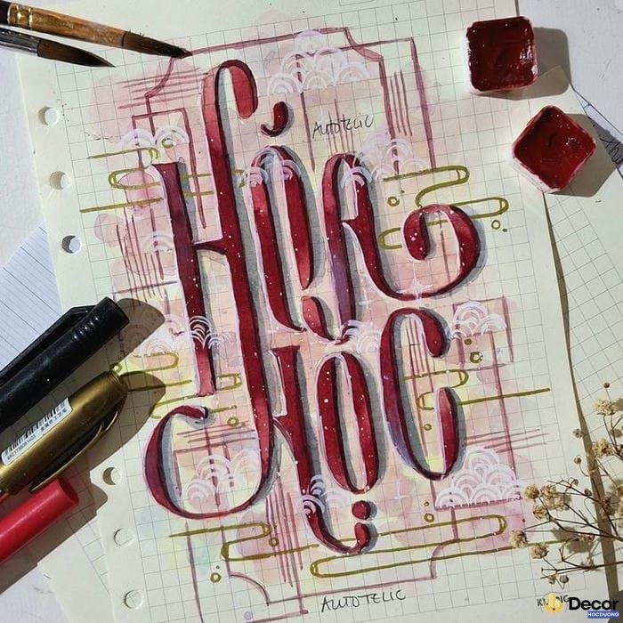 vẽ chữ trang trí độc đáo