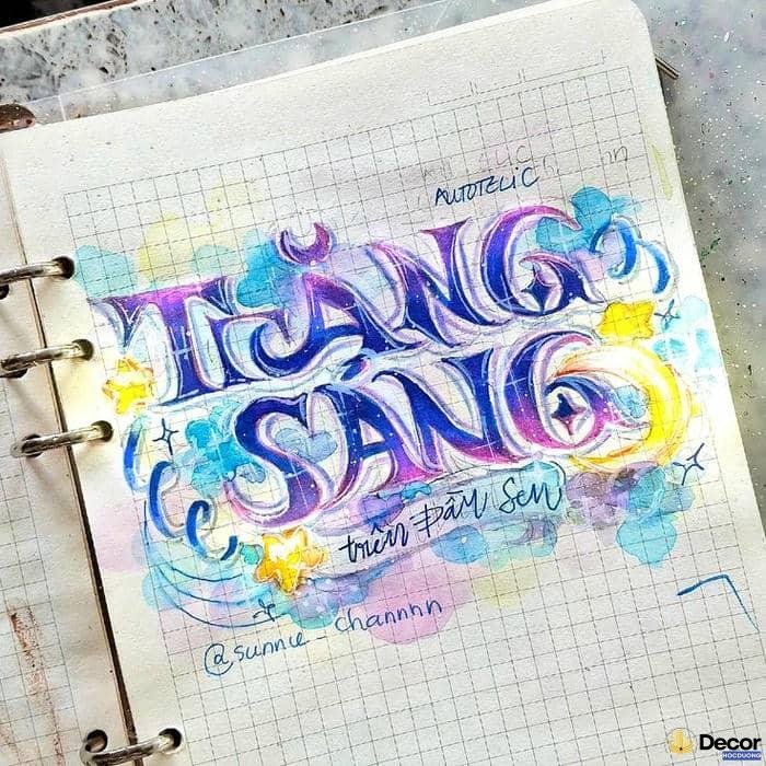 vẽ chữ trang trí hài hòa