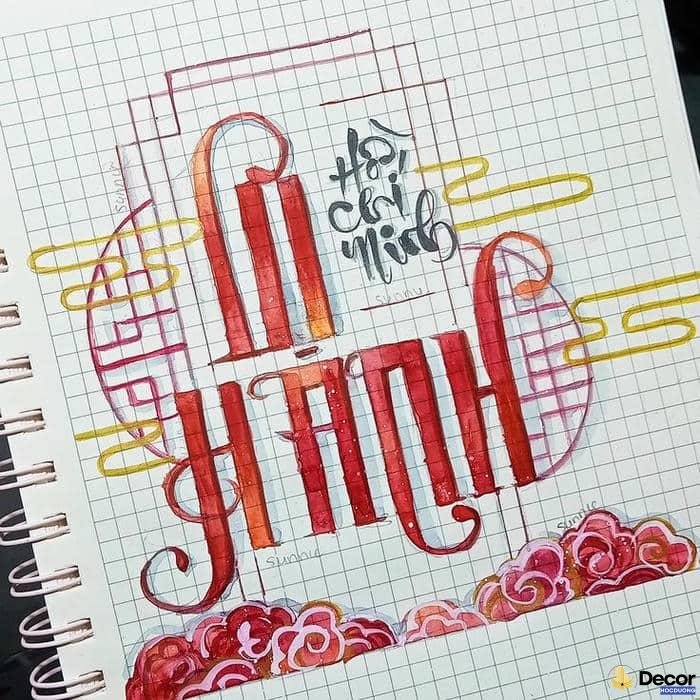 vẽ chữ trang trí nổi bật