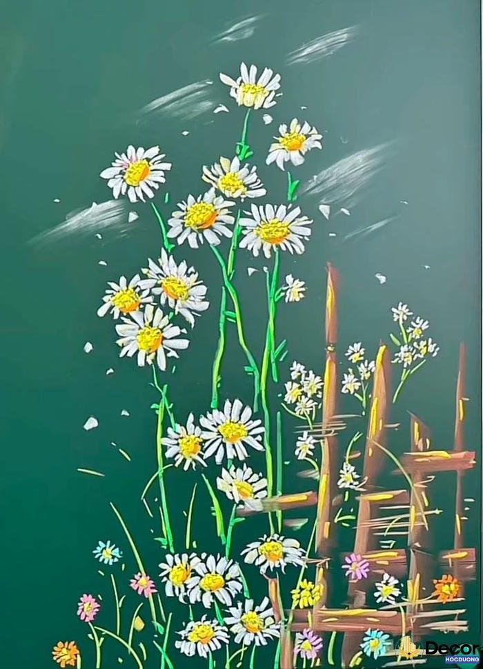 vẽ hoa trang trí ấn tượng