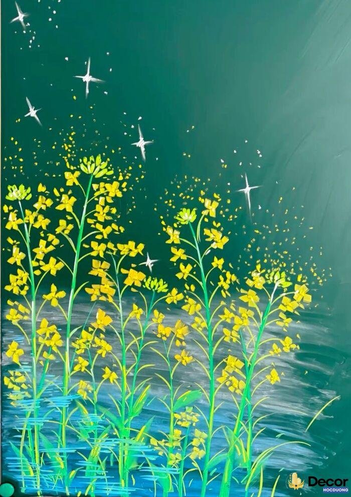 vẽ hoa trang trí bảng đơn giản cực nghệ