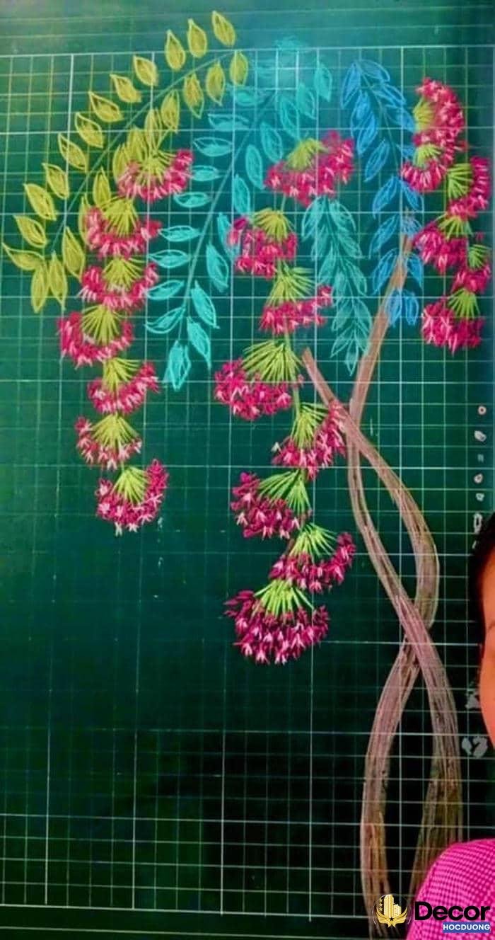 vẽ hoa trang trí bảng đơn giản hài hòa