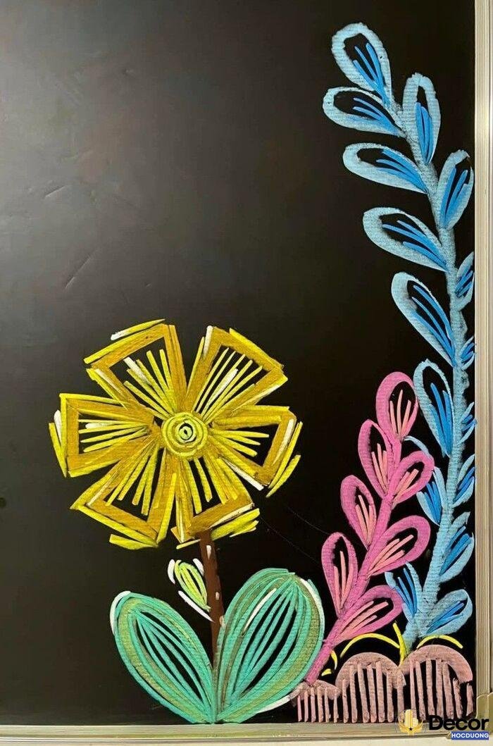 vẽ hoa trang trí bảng đơn giản nghệ nhất