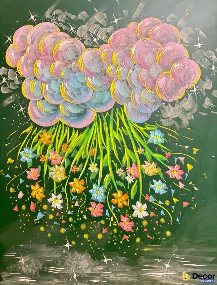 vẽ hoa trang trí cực nghệ