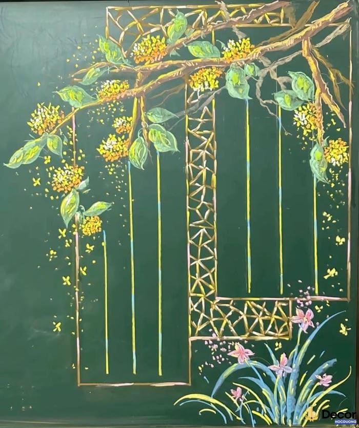 vẽ hoa trang trí độc đáo