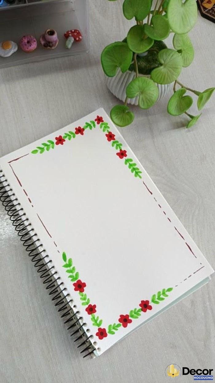 vẽ hoa trang trí góc giấy a4 hiện đại