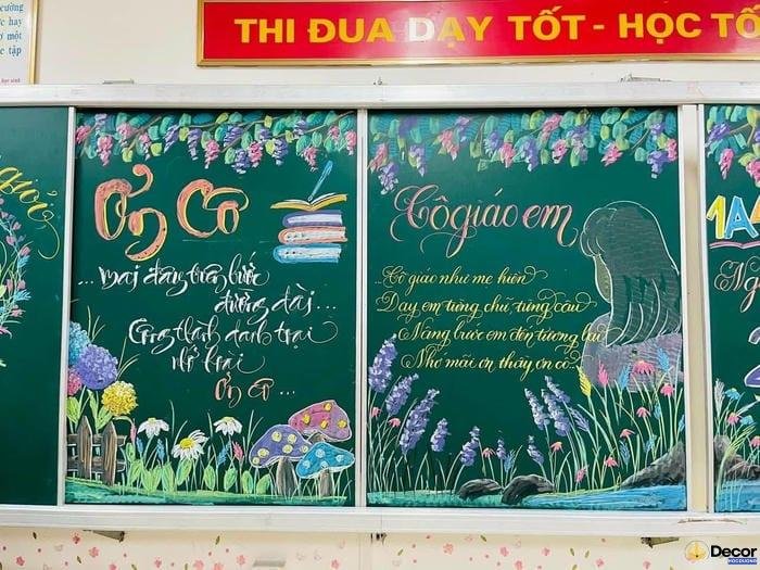 vẽ trang trí bảng 20_11 bằng phấn