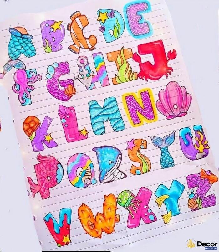 vẽ trang trí chữ cái lớp 7