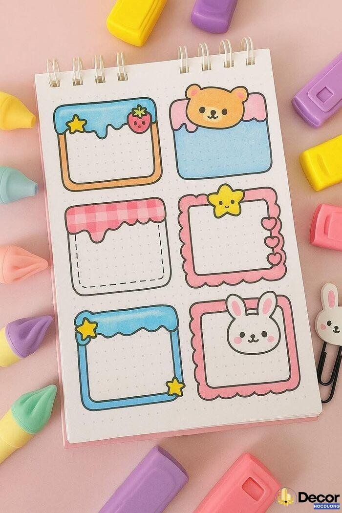 vẽ trang trí cute đơn giản siêu nghệ