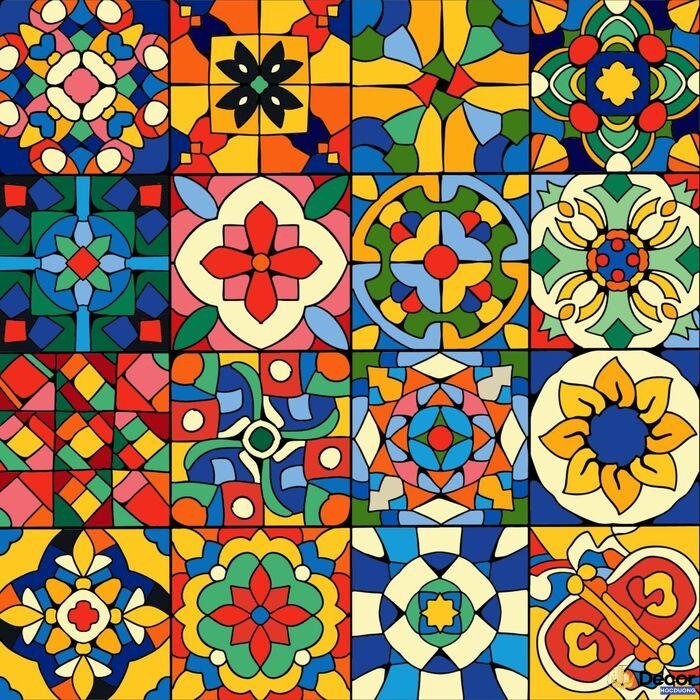 vẽ trang trí đường diềm hình vuông đẹp nghệ