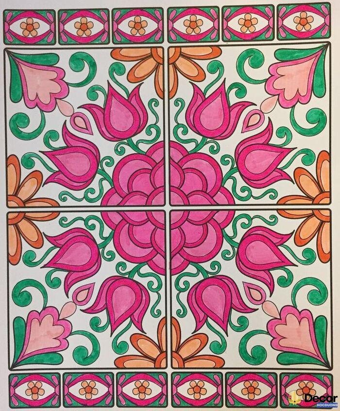 vẽ trang trí đường diềm hình vuông đẹp nhất