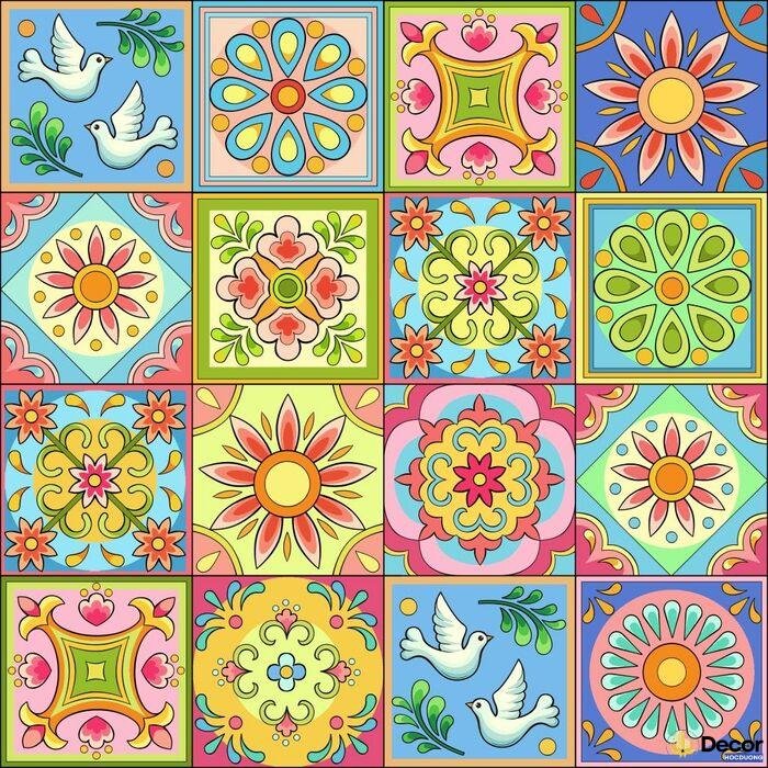 vẽ trang trí đường diềm hình vuông đẹp