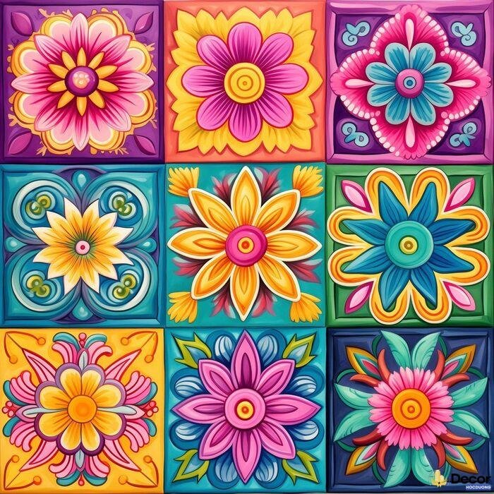 vẽ trang trí đường diềm hình vuông nghệ thuật