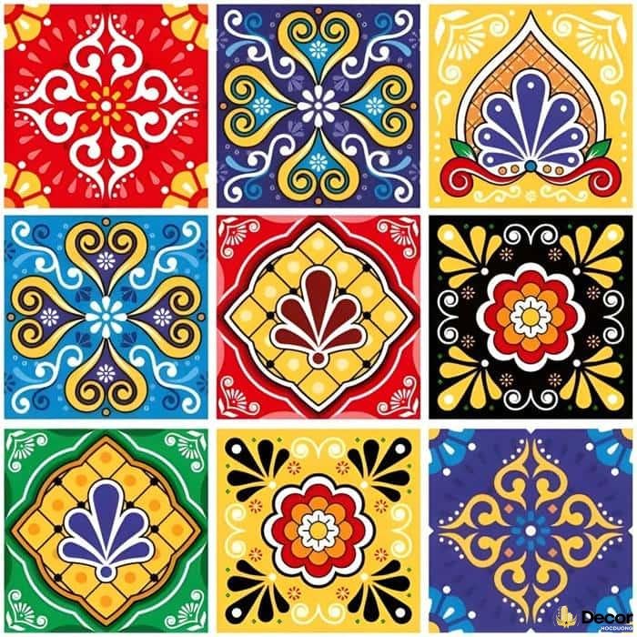 vẽ trang trí đường diềm hình vuông trang nhã
